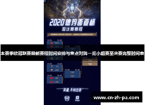 本赛季欧冠联赛最新赛程时间安排与焦点对阵一览小组赛至决赛完整时间表